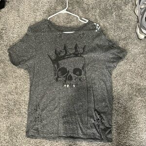 lauren moshi distressed skull tshirt
